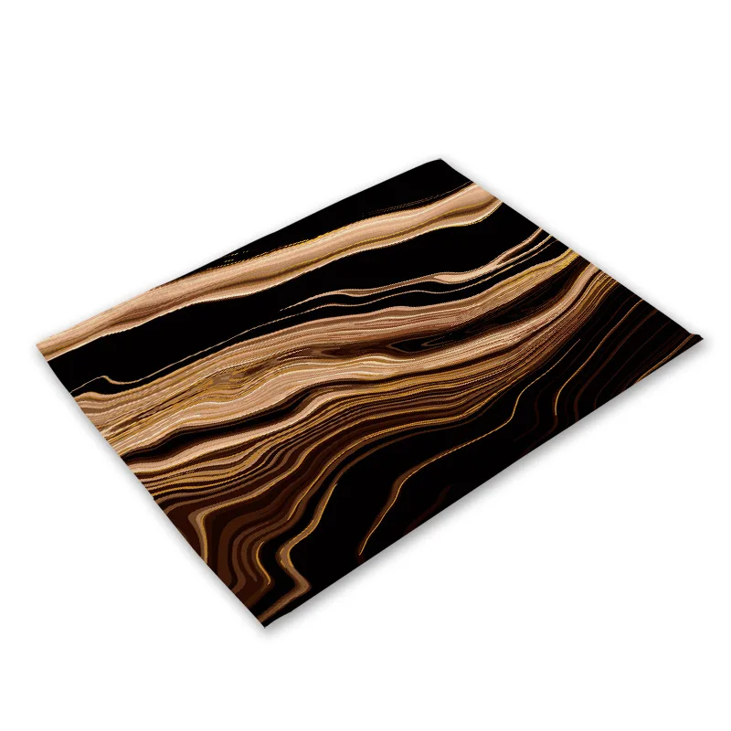 Cup Mats Waterproof Drink Coaster kitchen Placemat Black Cotton Linen Heart Love Table Mats Nordic Western Placemat