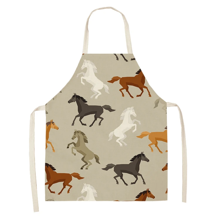 Kitchen Sleeveless Chef Aprons For Women Cotton Linen Bibs Household Cleaning Pinafore Home Cooking Apron