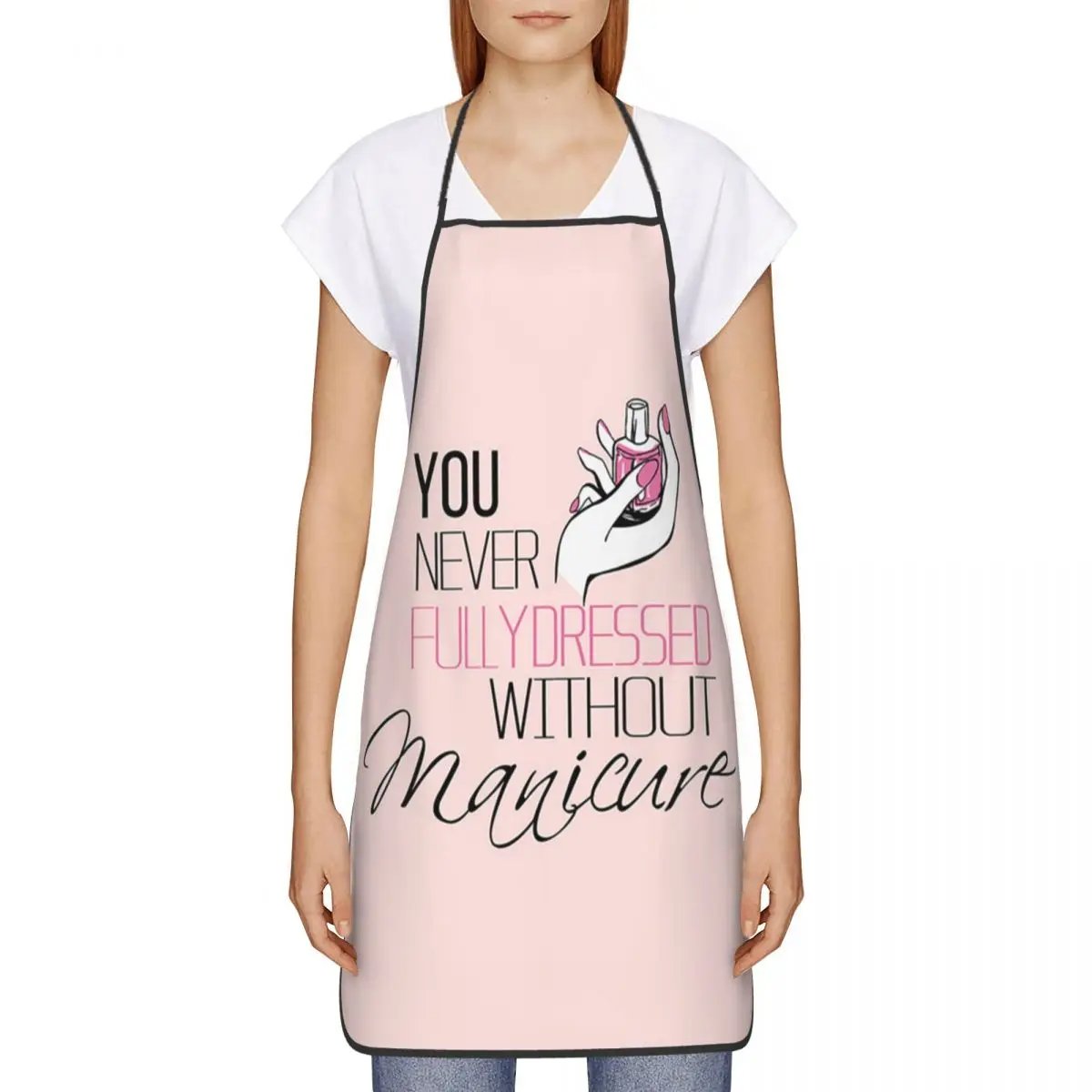 Bib Nail Polish Quotes Aprons for Men Women Unisex Adult Chef Cooking Kitchen Manicure Manicurist Tablier Cuisine Painting