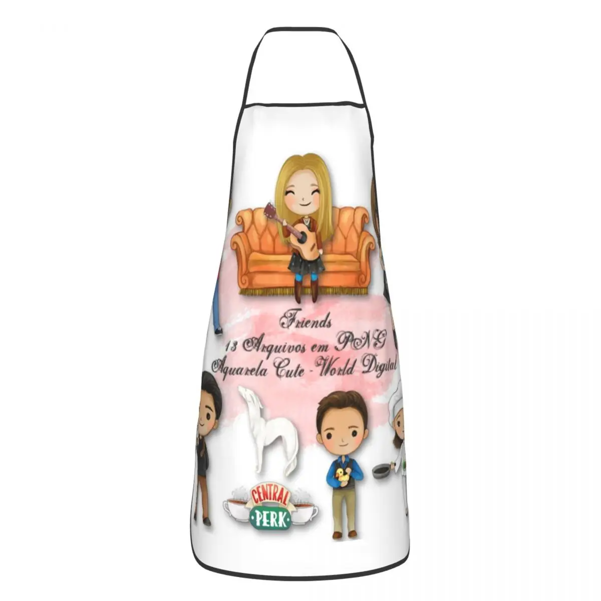 Unisex Friends Central Perk Logo Bib Apron Adult Women Men Chef Tablier Cuisine for Kitchen Cooking TV Show Baking