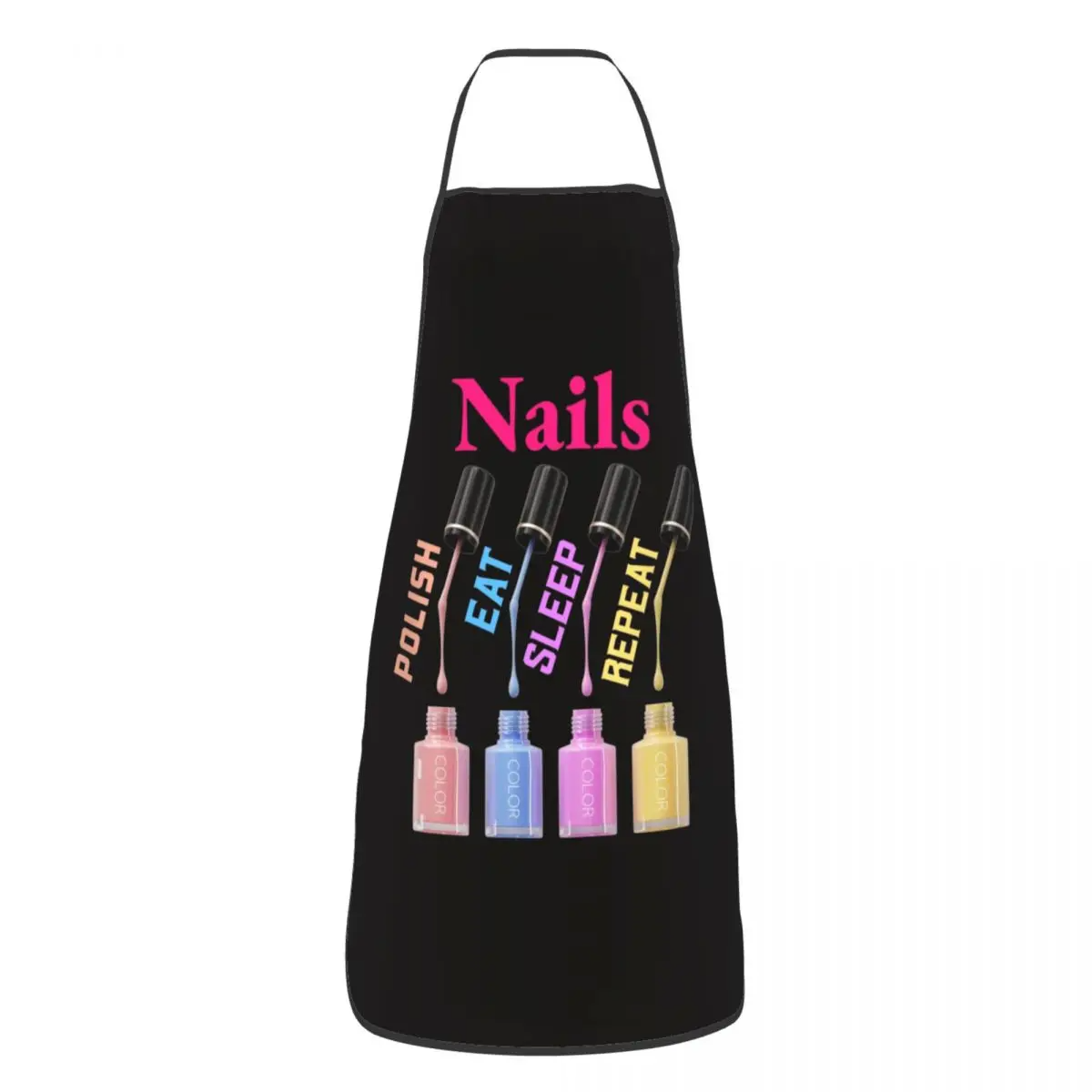Funny Nail Polish Aprons for Men Women Manicurist Gift Adult Unisex Kitchen Chef Bib Tablier Cuisine Cooking Baking Painting