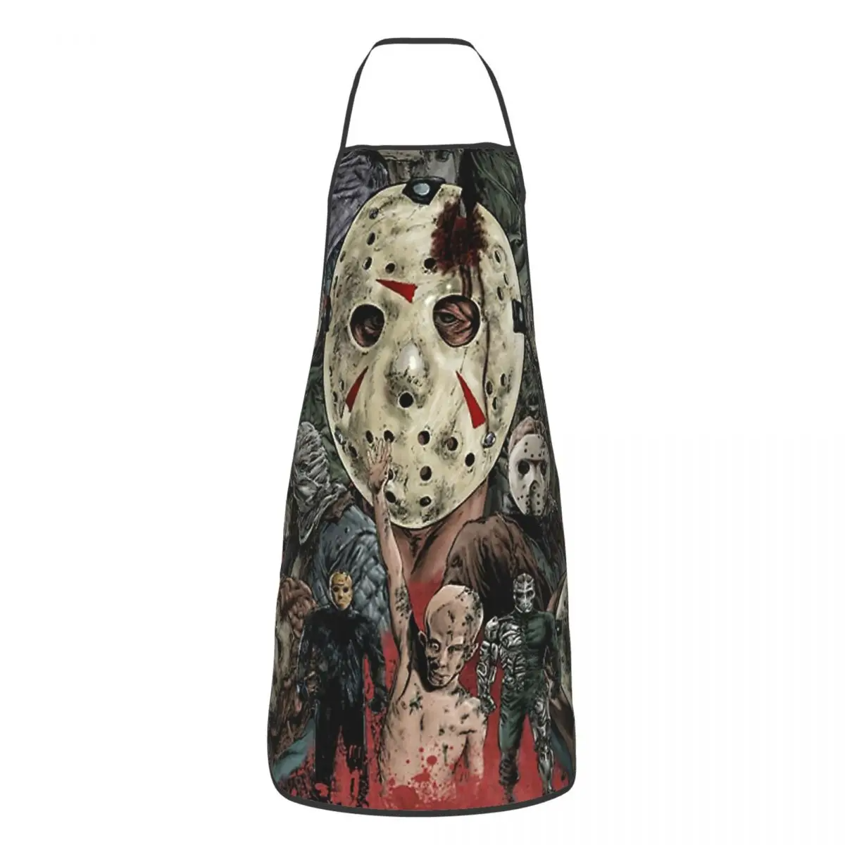 Horror Movie Character Friends Apron for Women Men Unisex Bib Halloween Kitchen Cooking Tablier Cuisine Chef Painting
