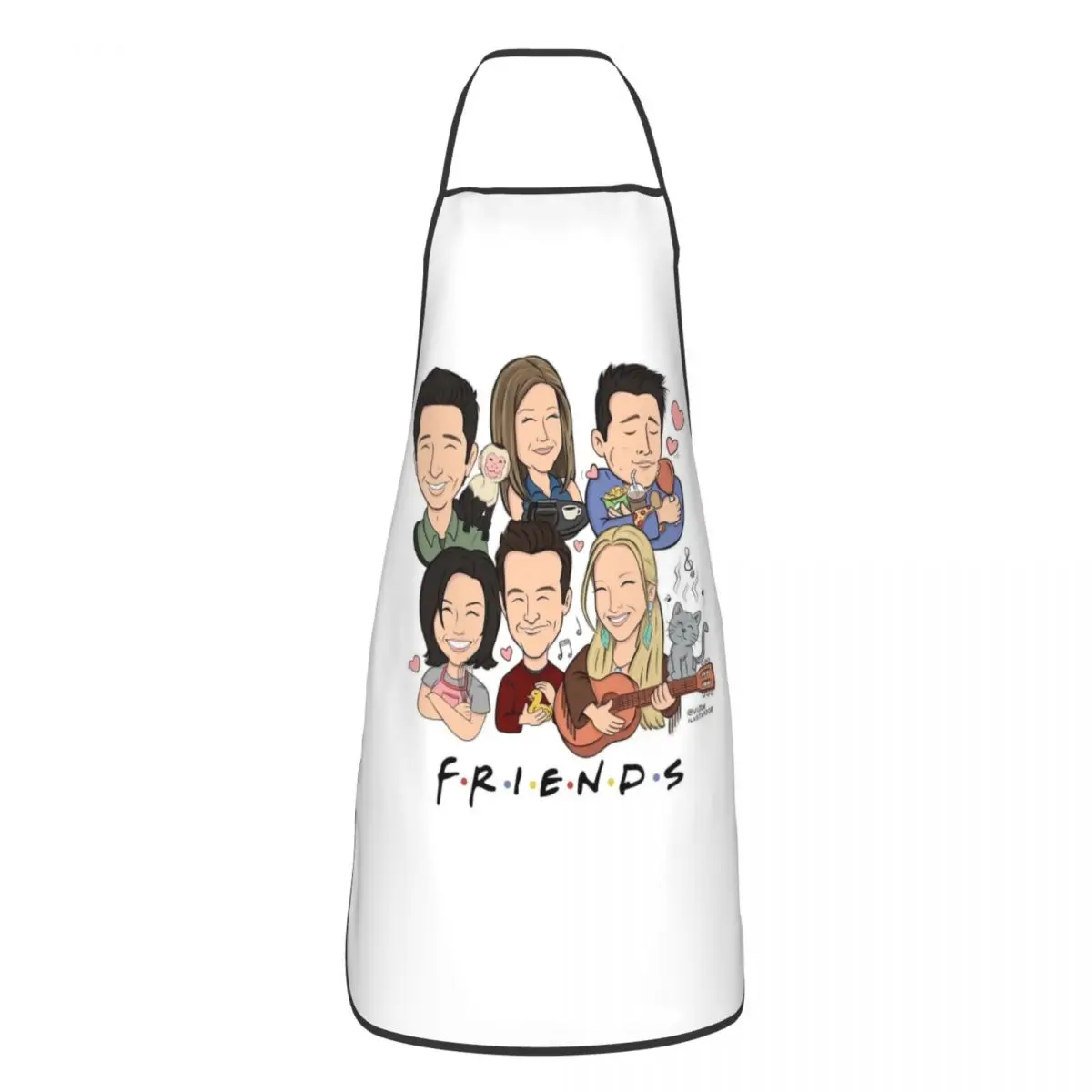 Unisex Friends Central Perk Logo Bib Apron Adult Women Men Chef Tablier Cuisine for Kitchen Cooking TV Show Baking