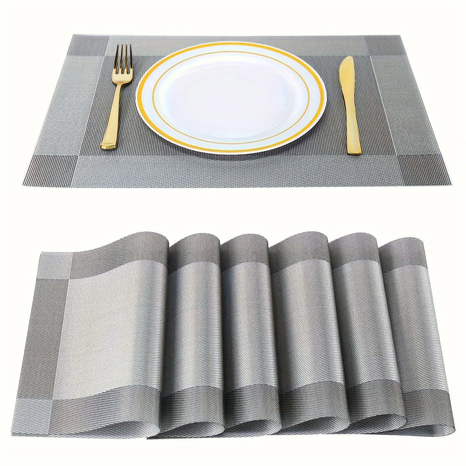 1pc square gold  solid color table mat decoration, coffee table mat, household bowl mat, dining table decoration