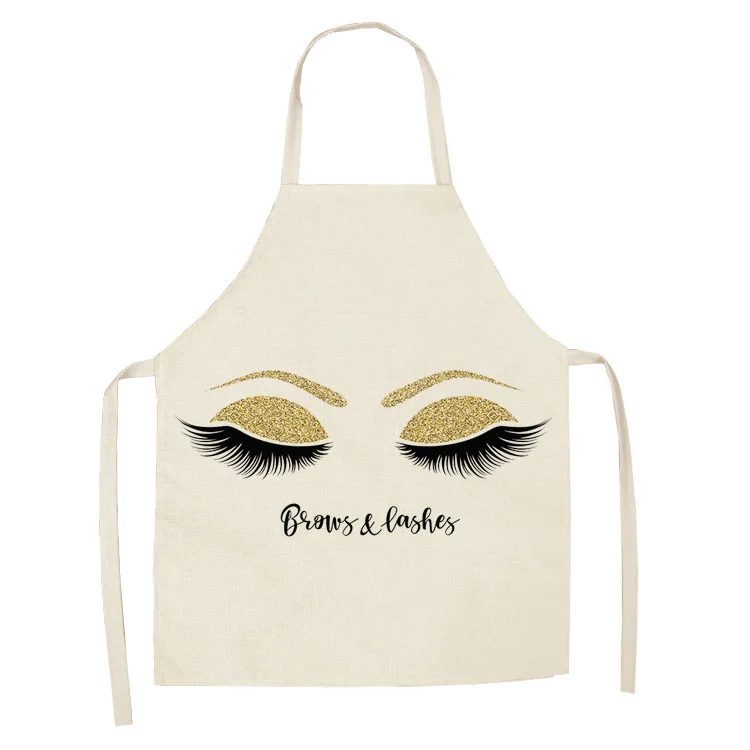 Eye lashes Printed home kitchen apron clean water-proof oil-proof Apron Kids men women Chef Cooking Aprons