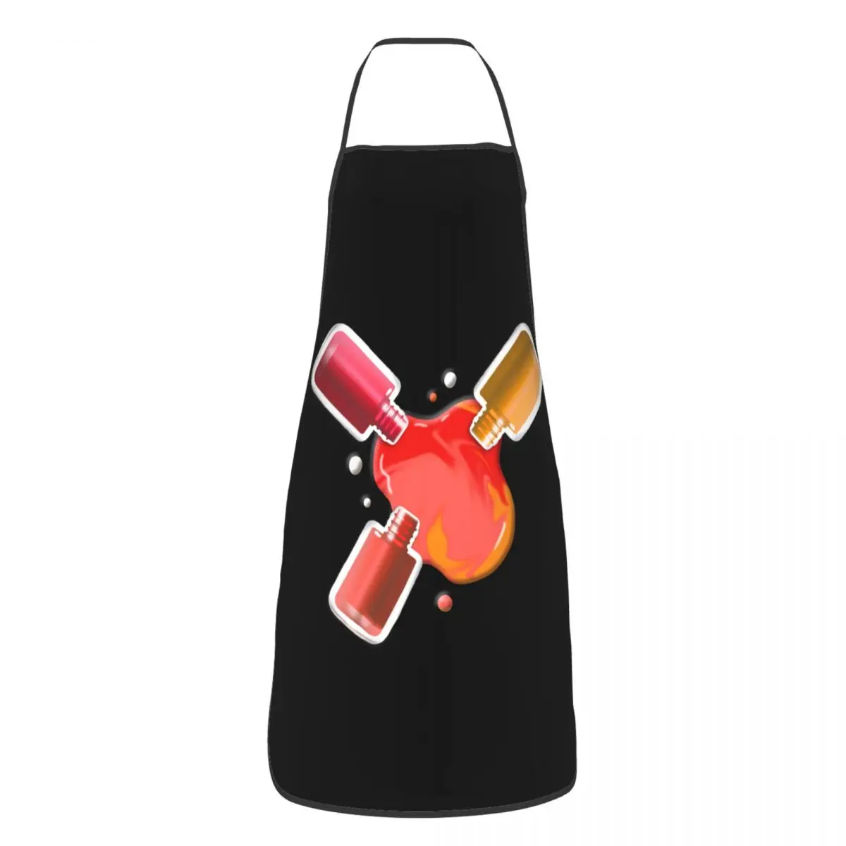 Funny Nail Polish Aprons for Men Women Manicurist Gift Adult Unisex Kitchen Chef Bib Tablier Cuisine Cooking Baking Painting