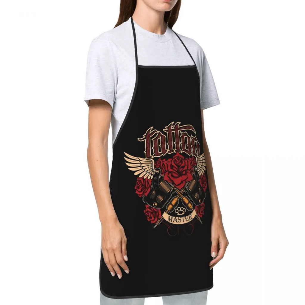 Funny Tattoo Master Apron for Women Men Unisex Bib Tattooists Artist Gift Kitchen Cooking Tablier Cuisine Chef Gardening
