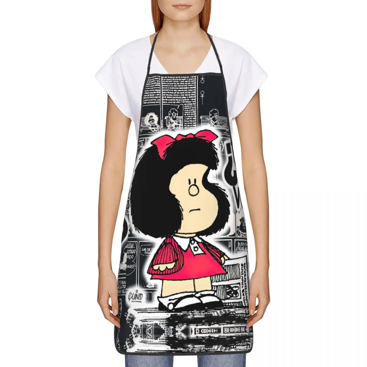 Custom Bib Aprons for Men Women Unisex Adult Chef Kitchen Cooking Cartoon  Comic Tablier Cuisine Painting