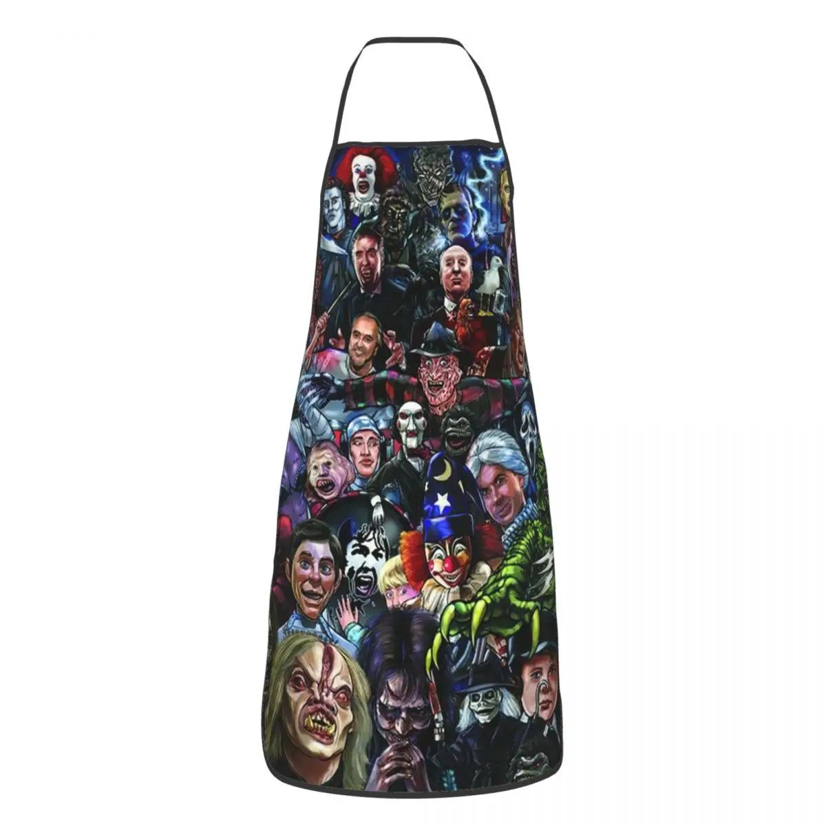 Horror Movie Character Friends Apron for Women Men Unisex Bib Halloween Kitchen Cooking Tablier Cuisine Chef Painting