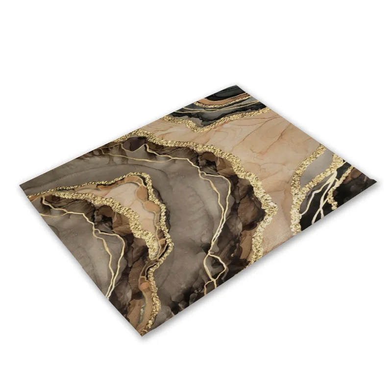 kitchen Placemat Black Cotton Linen Heart Love Table Mats Nordic Western Placemat Cup Mats Waterproof Drink Coaster