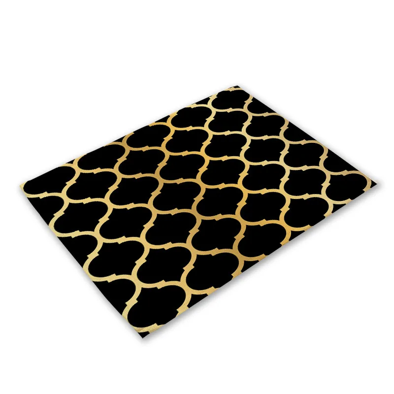 kitchen Placemat Black Cotton Linen Heart Love Table Mats Nordic Western Placemat Cup Mats Waterproof Drink Coaster
