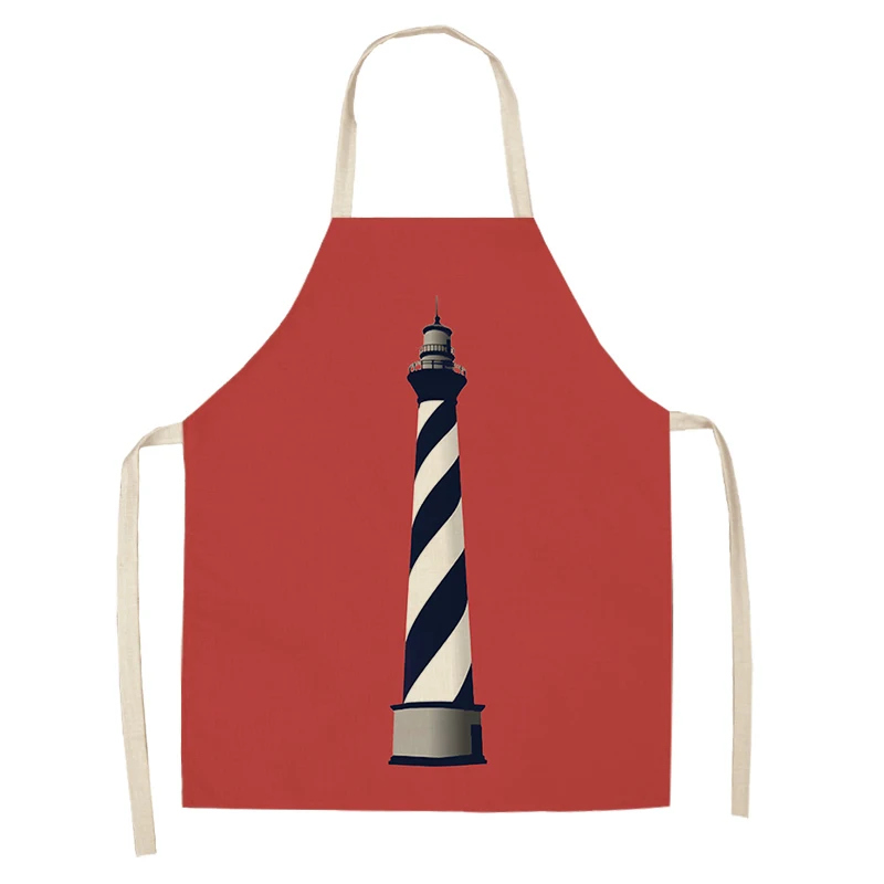 Marine Anchor Nautical Ocean Pattern Kitchen Apron for Woman Cotton Linen Aprons Home Cooking Baking Bibs