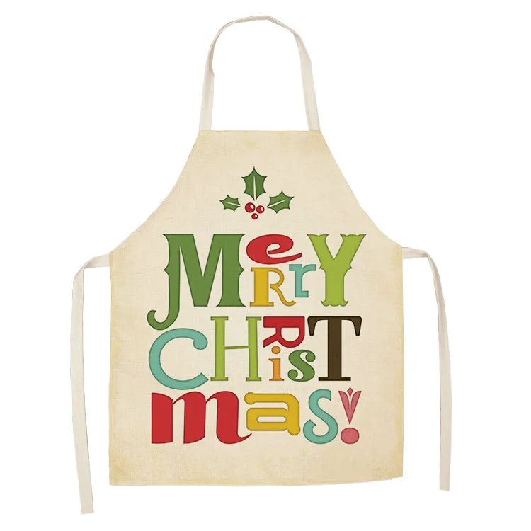 Santa Claus Christmas wreath aprons Christmas aprons printing home kitchen baking cooking Christmas party decorations
