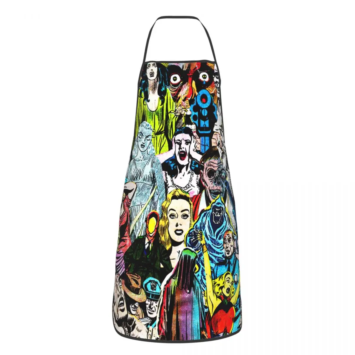 Horror Movie Character Friends Apron for Women Men Unisex Bib Halloween Kitchen Cooking Tablier Cuisine Chef Painting