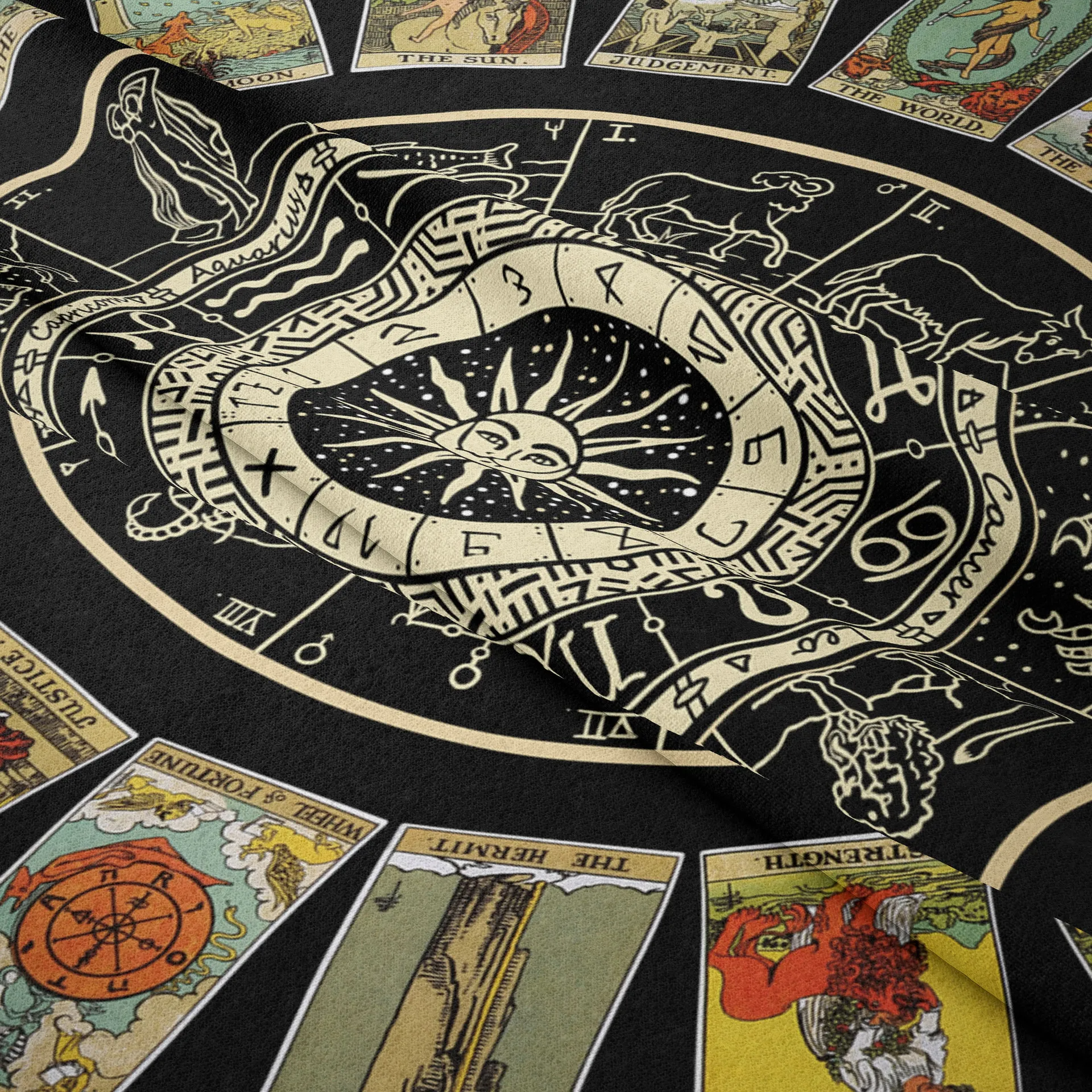 Boho Tarot Cards Tapestry Wall Hanging Mystery Home Zodiac Star Plate Sun And Moon Psychedelic Witchcraft Hippie Home Decor