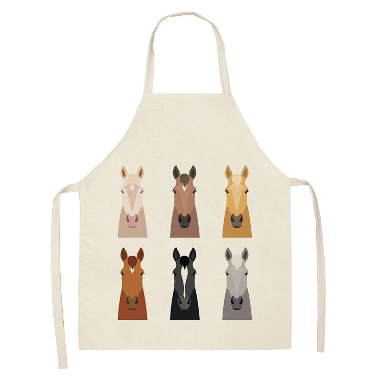 Kitchen Sleeveless Chef Aprons For Women Cotton Linen Bibs Household Cleaning Pinafore Home Cooking Apron