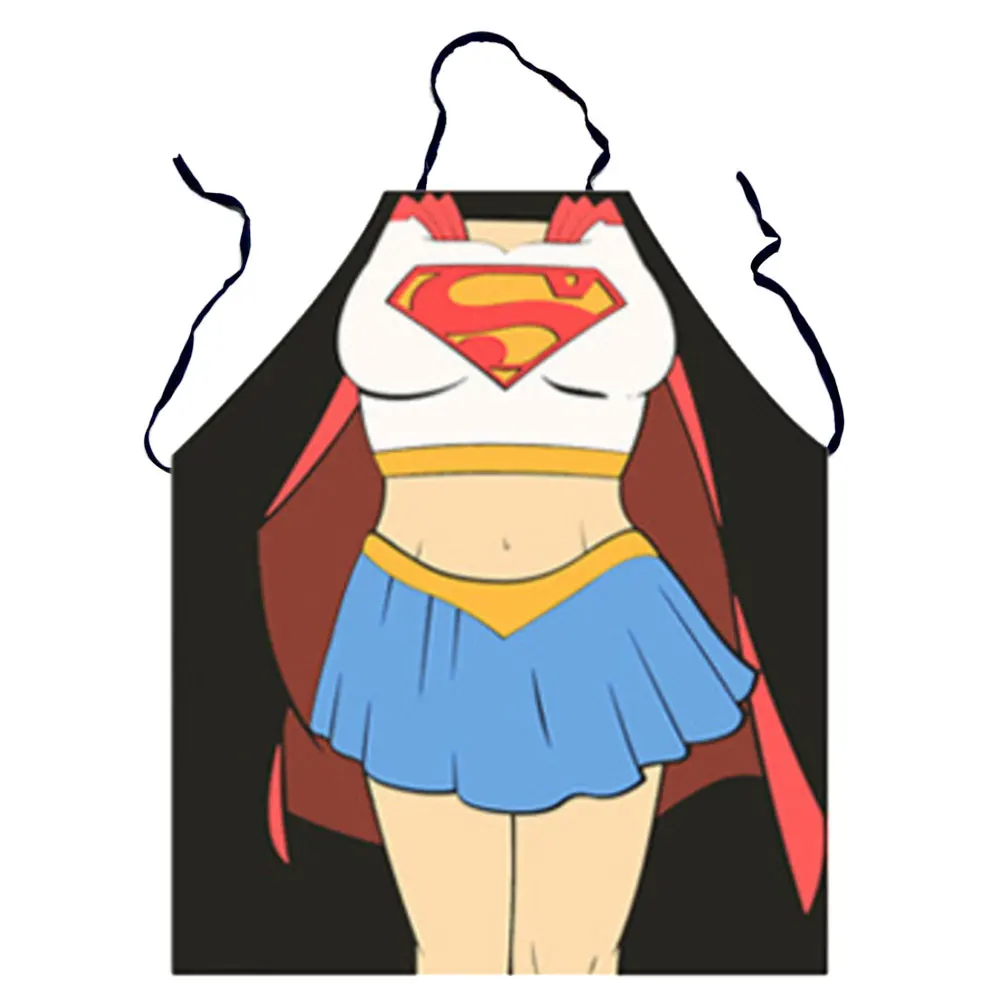 Funny Sexy Apron Superhero Waterproof Apron Kitchen Cooking Aprons Dinner Party Cooking Bib BBQ Apron