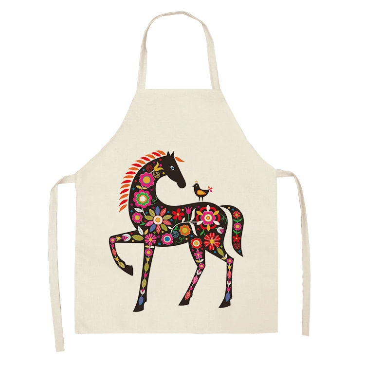 Kitchen Sleeveless Chef Aprons For Women Cotton Linen Bibs Household Cleaning Pinafore Home Cooking Apron