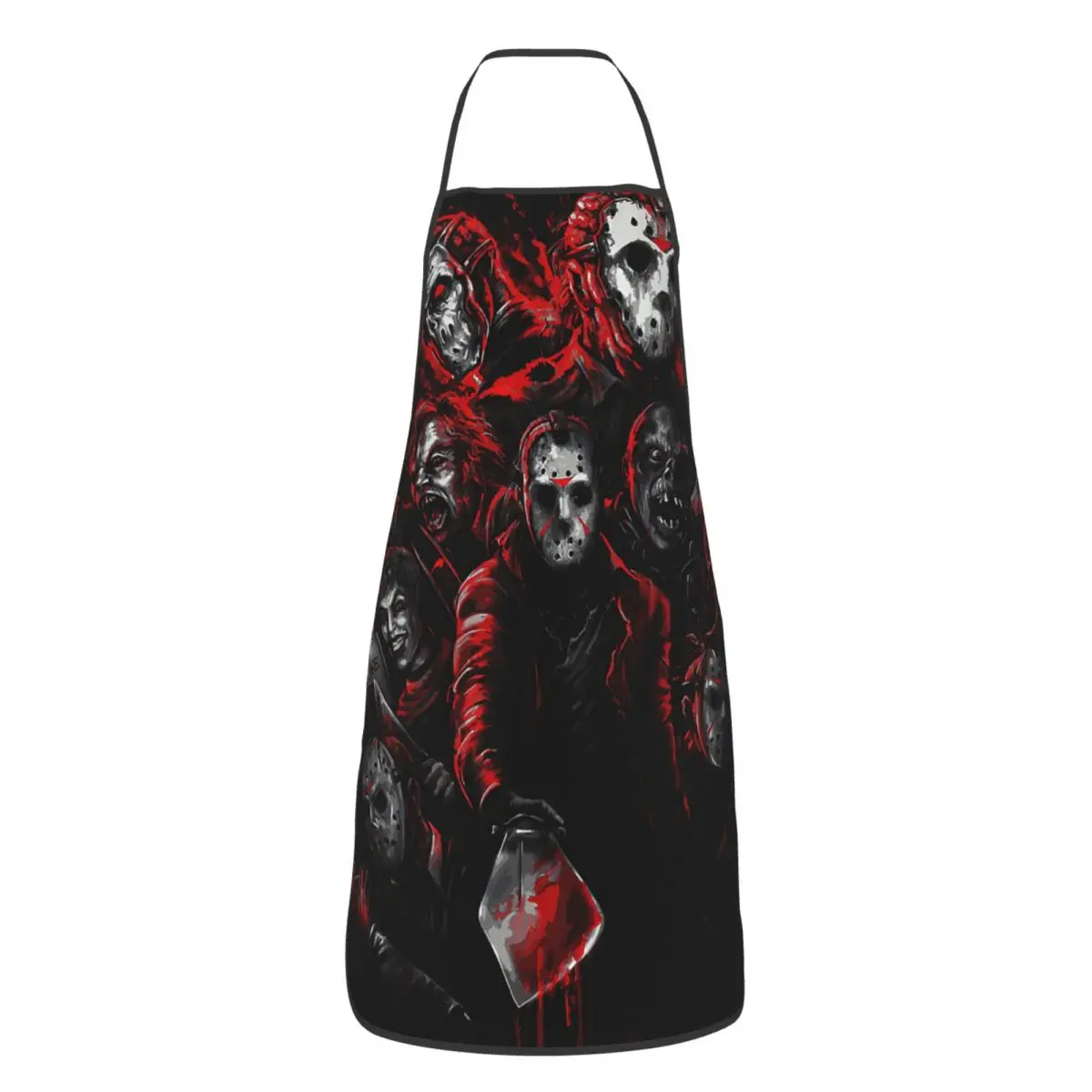 Horror Movie Character Friends Apron for Women Men Unisex Bib Halloween Kitchen Cooking Tablier Cuisine Chef Painting