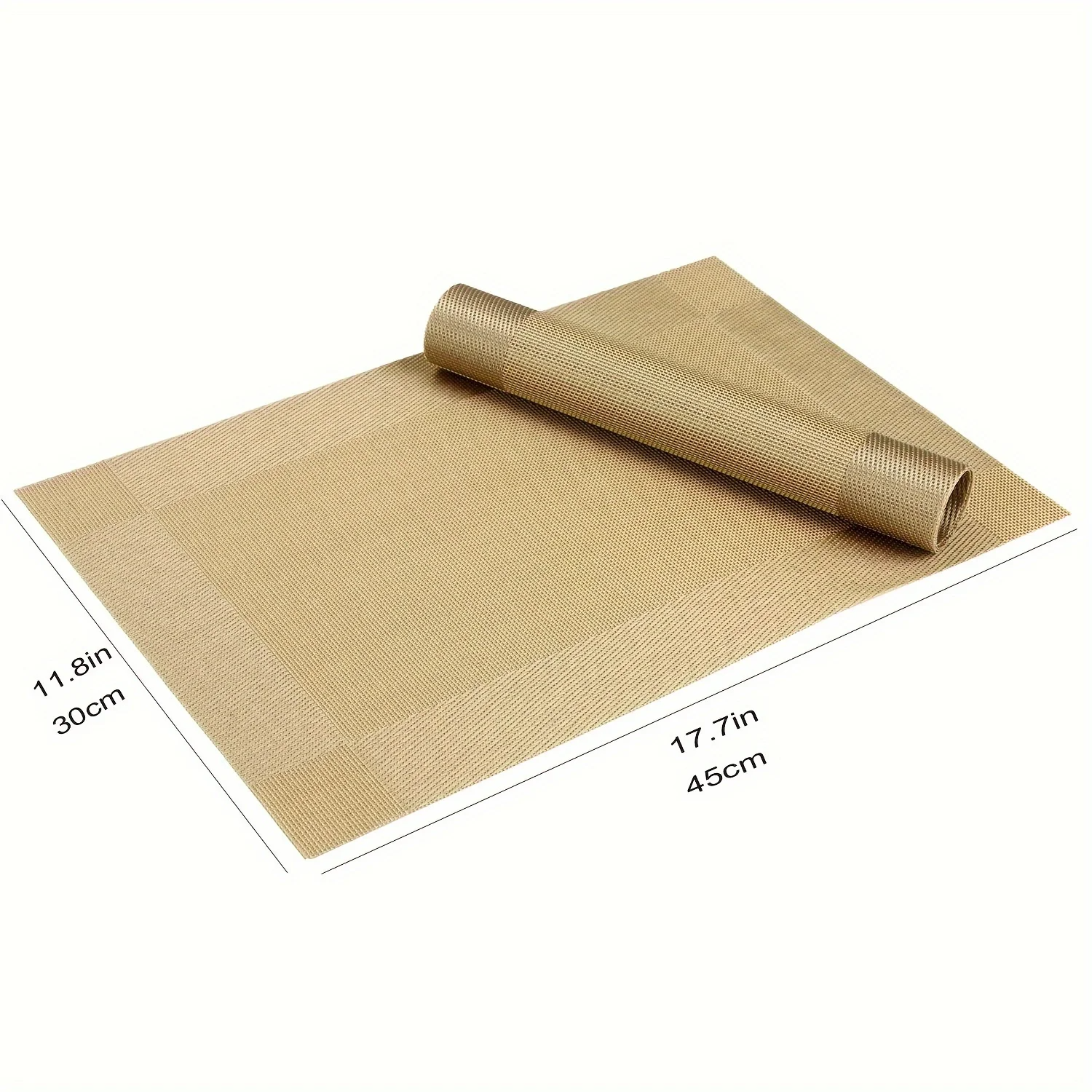 1pc square gold  solid color table mat decoration, coffee table mat, household bowl mat, dining table decoration