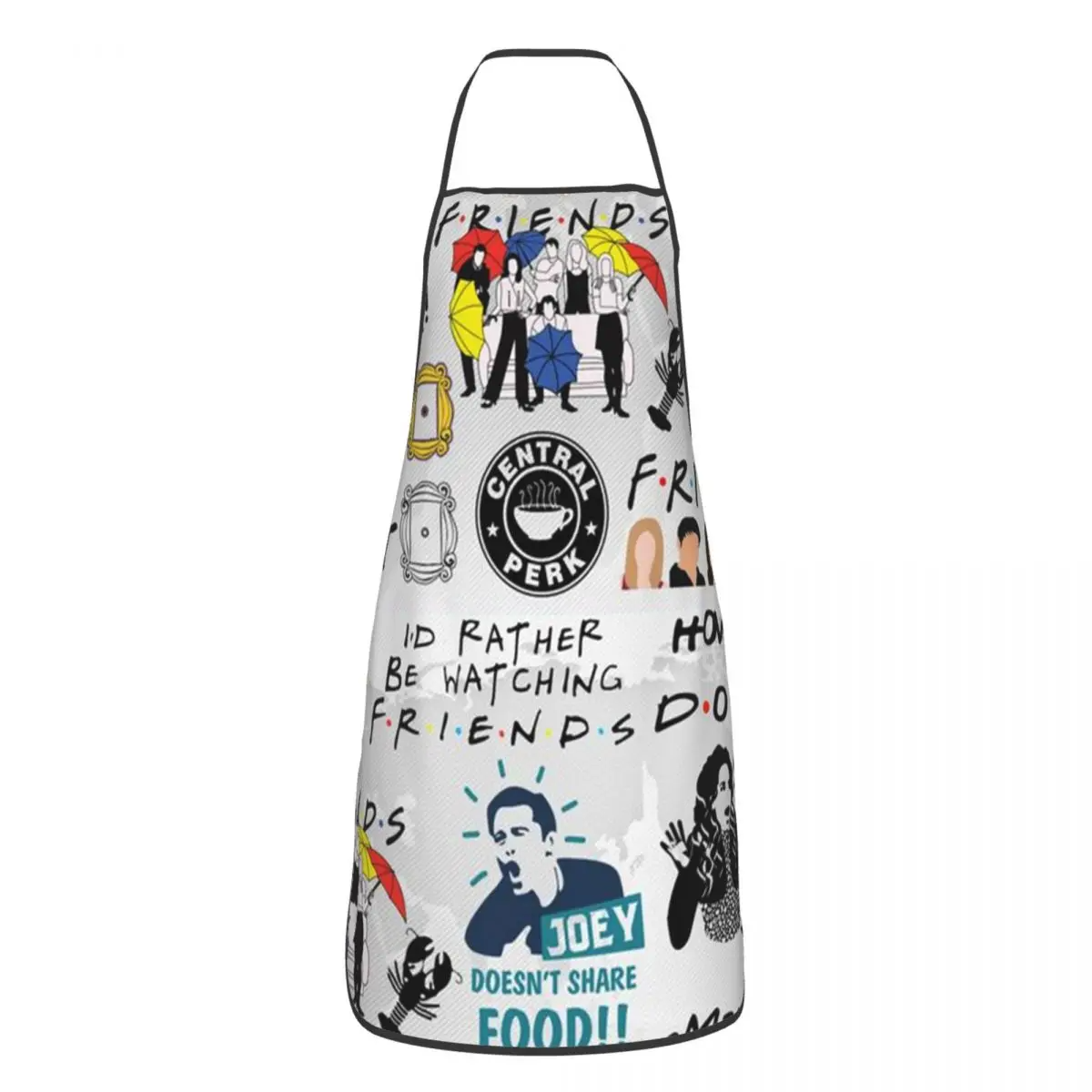 Unisex Friends Central Perk Logo Bib Apron Adult Women Men Chef Tablier Cuisine for Kitchen Cooking TV Show Baking