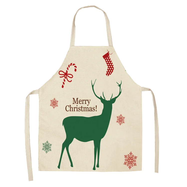 Santa Claus Christmas wreath aprons Christmas aprons printing home kitchen baking cooking Christmas party decorations