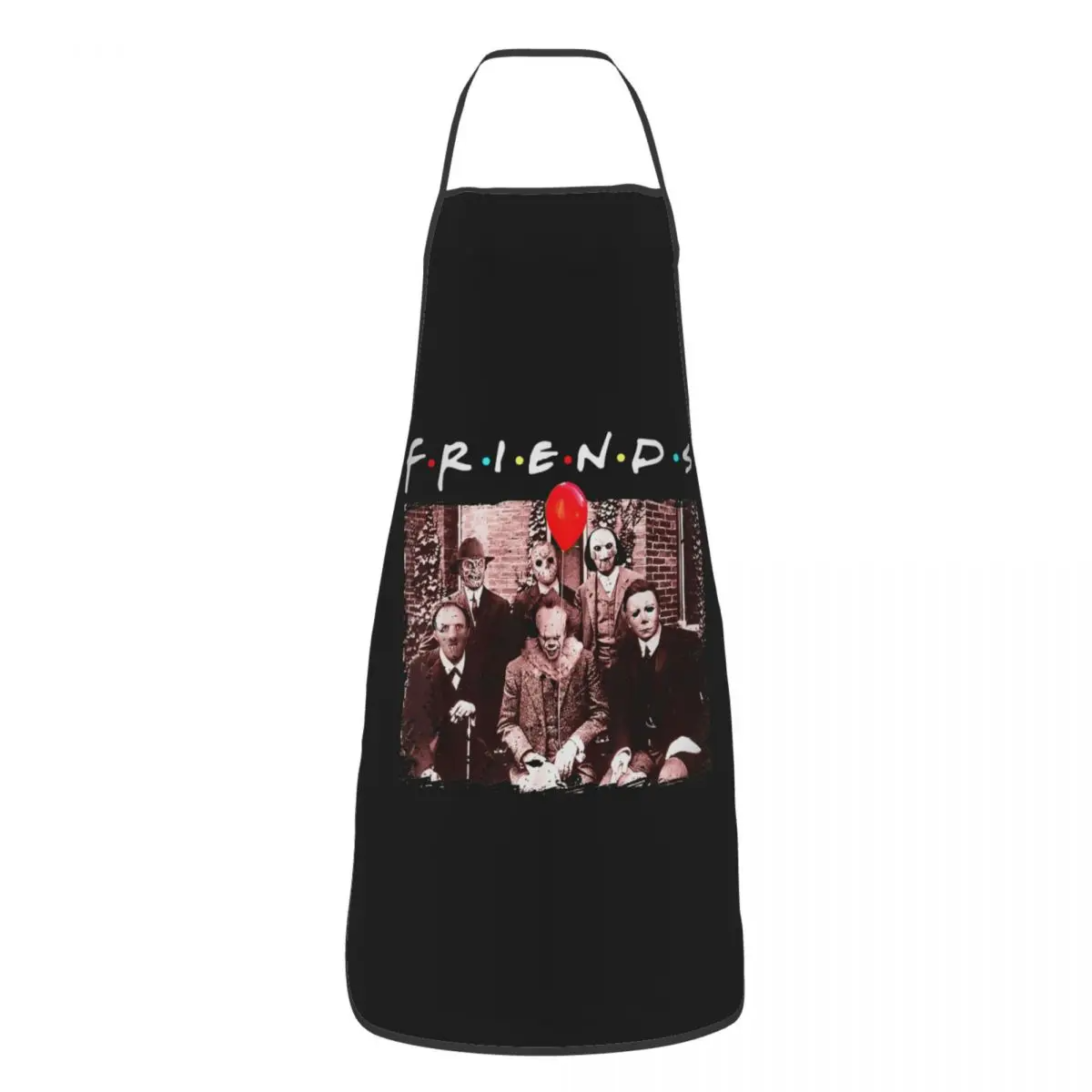 Horror Movie Character Friends Apron for Women Men Unisex Bib Halloween Kitchen Cooking Tablier Cuisine Chef Painting