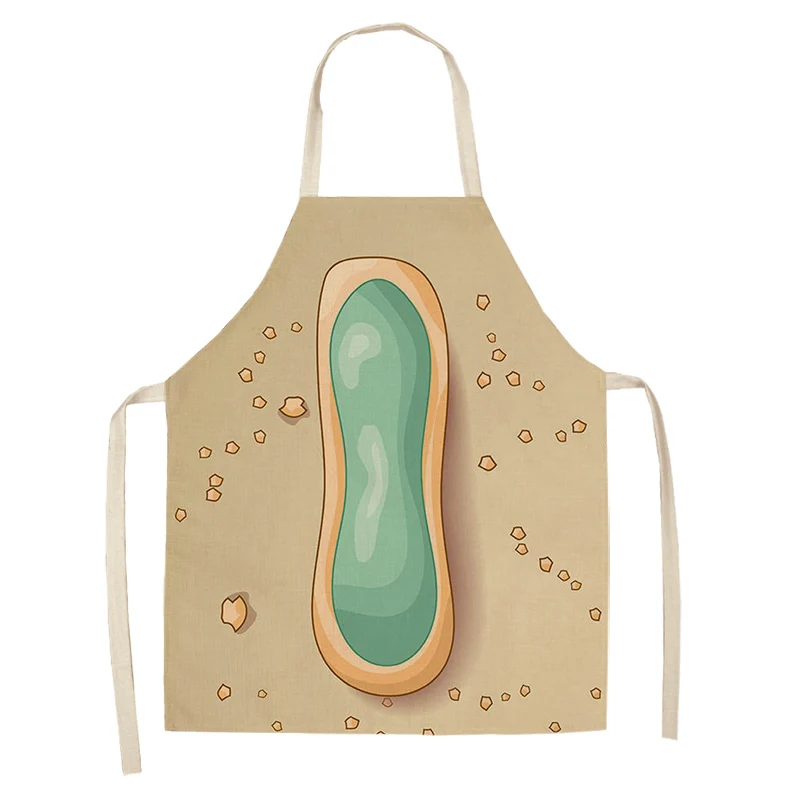 1Pc Letter Pattern Kitchen Apron Sleeveless Cotton Linen Kids Aprons For Cooking Baking bbq Home Cleaning Tools