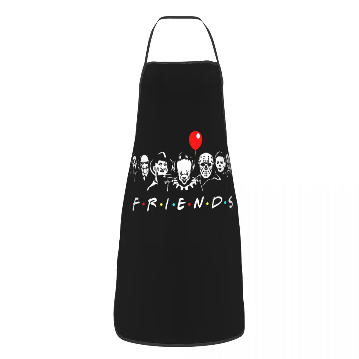 Horror Movie Character Friends Apron for Women Men Unisex Bib Halloween Kitchen Cooking Tablier Cuisine Chef Painting