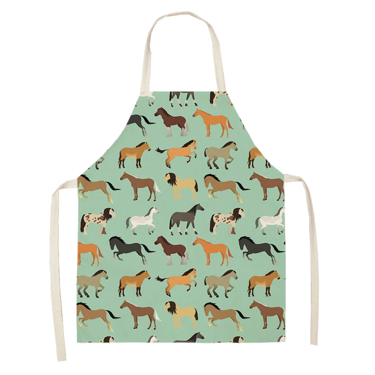 Kitchen Sleeveless Chef Aprons For Women Cotton Linen Bibs Household Cleaning Pinafore Home Cooking Apron