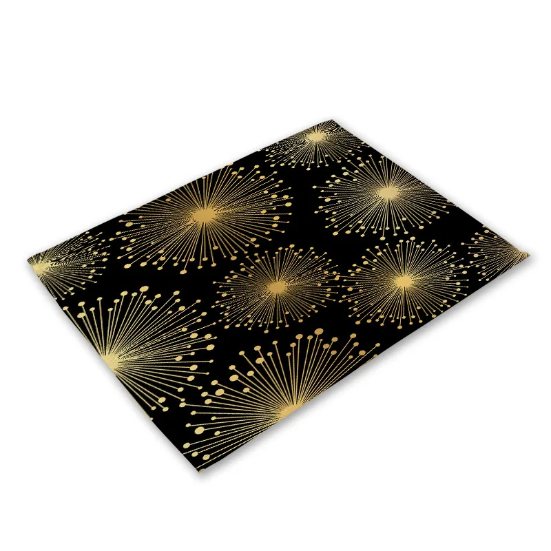 Cup Mats Waterproof Drink Coaster kitchen Placemat Black Cotton Linen Heart Love Table Mats Nordic Western Placemat