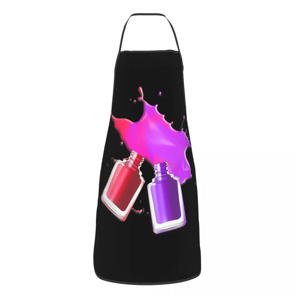 Funny Nail Polish Aprons for Men Women Manicurist Gift Adult Unisex Kitchen Chef Bib Tablier Cuisine Cooking Baking Painting