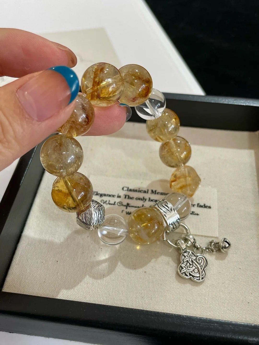 "Wealth & Clarity" Yellow Tower Quartz & Clear Quartz Bracelet | Confidence & Fortune